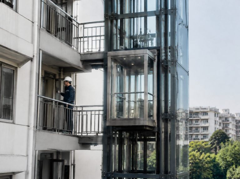 梧州旧楼加建观光电梯